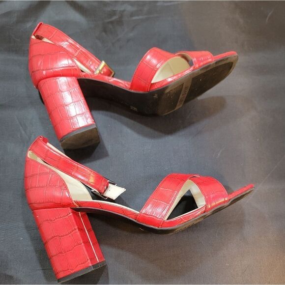 ANNE KLEIN CRISS-CROSS BLOCK HEEL OPEN TOE SANDAL G1 - Picture 8 of 16